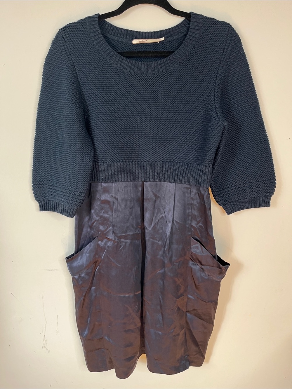 Rare Find! Mint Jodi Arnold Navy Wool & Silk Dress Capsule Women's M Preppy